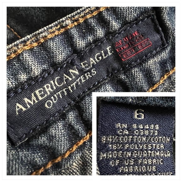 American eagle outfitters vintage Y2K flare low rise boho blue jeans size 6 - Picture 9 of 14